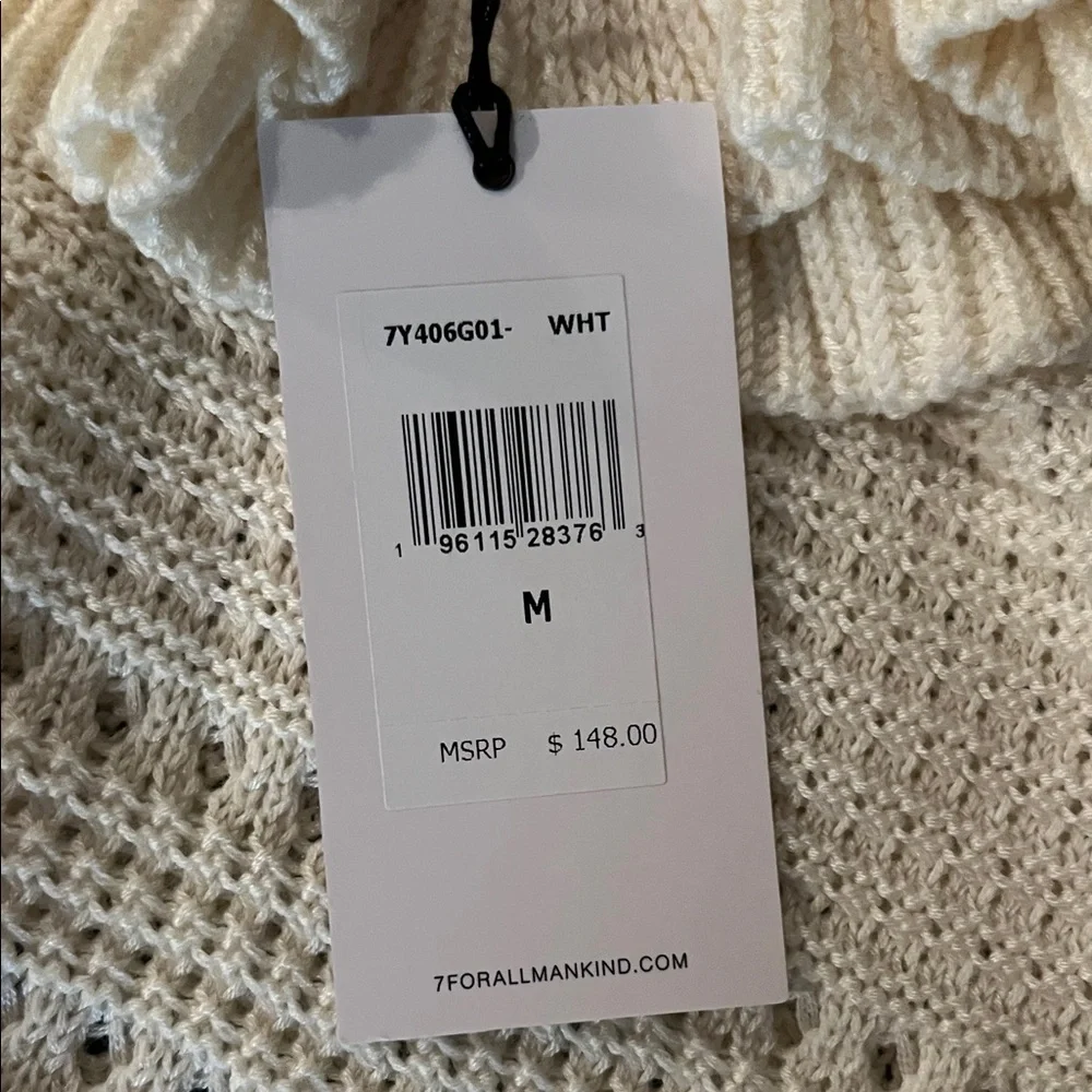 7 For All Mankind Cream Ruffled Tank Top - Picture 11 of 14